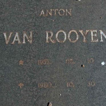 ROOYEN Anton, van 1952-1980
