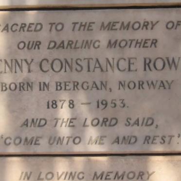 ROWE Jenny Constance 1878-1953