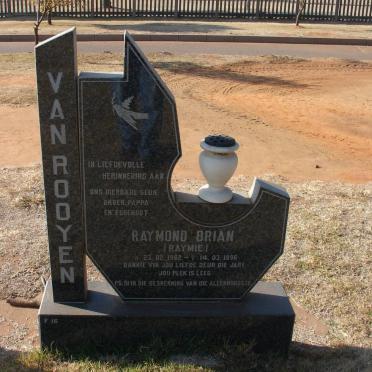 ROOYEN Raymond Brian, van 1962-1996