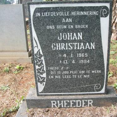 RHEEDER Johan Christiaan 1965-1984