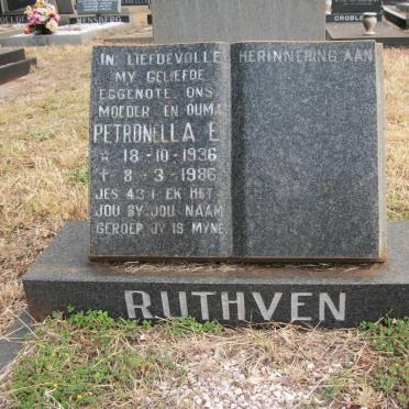 RUTHVEN Petronella E. 1936-1986