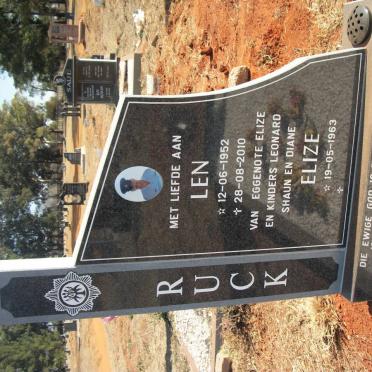 RUCK Len 1952-2010 &amp; Elize 1963-