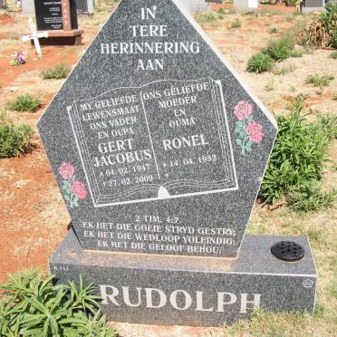 RUDOLPH Gert Jacobus 1947-2009 &amp; Ronel 1952-