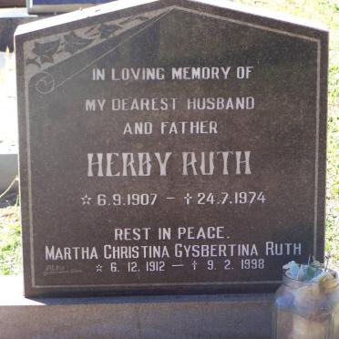 RUTH Herby 1907-1974 &amp; Martha Christina Gysbertina 1912-1998