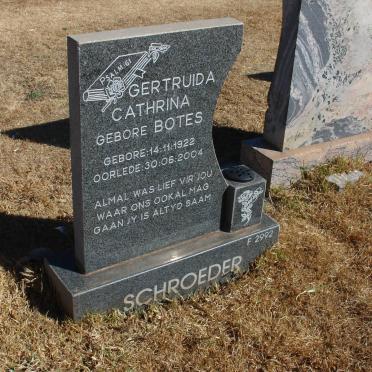 SCHROEDER Gertruida Cathrina nee BOTES 1922-2004