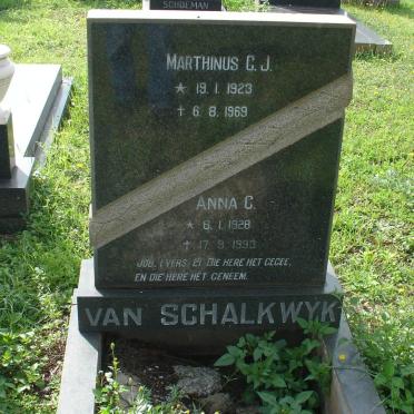 SCHALKWYK Marthinus C.J.  1923-1969 &amp; Anna C. 1928-1993