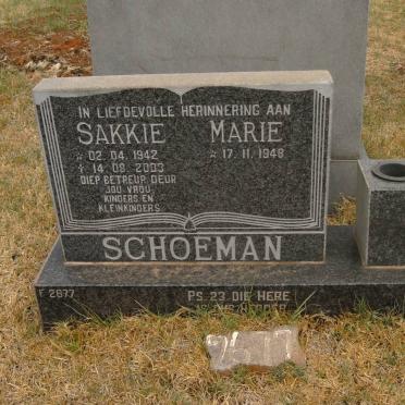 SCHOEMAN Sakkie 1942-2003 &amp; Marie 1948-