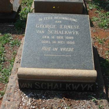 SCHALKWYK George Ernest, van 1888-1958