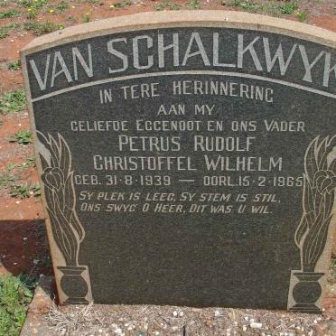 SCHALKWYK Petrus Rudolf Christoffel Wilhelm, van 1939-1965
