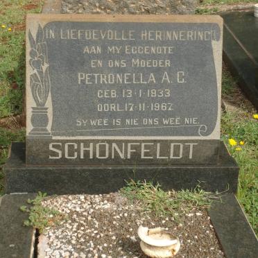 SCHONFELDT Petronella A.C 1933-1967