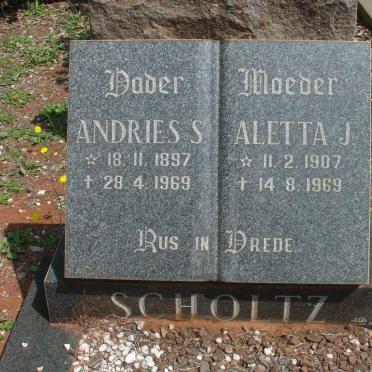 SCHOLTZ Andries S. 1897-1969 &amp; Aletta J. 1907-1969