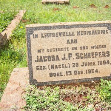 SCHEEPERS Jacoba J.P. nee NAGEL 1894-1954