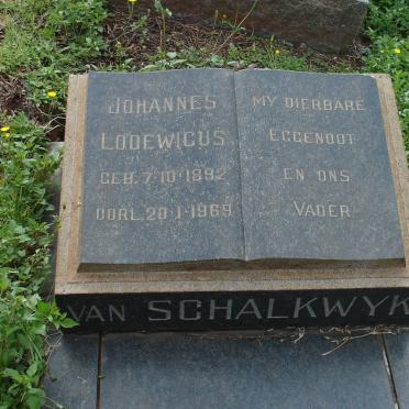 SCHALKWYK Johannes Lodewicus, van 1892-1969