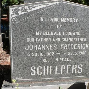 SCHEEPERS Johannes Frederick 1902-1980
