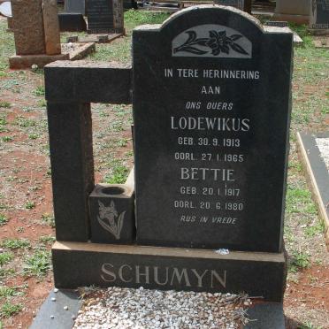 SCHUMYN Lodewikus 1913-1965 &amp; Bettie 1917-1980