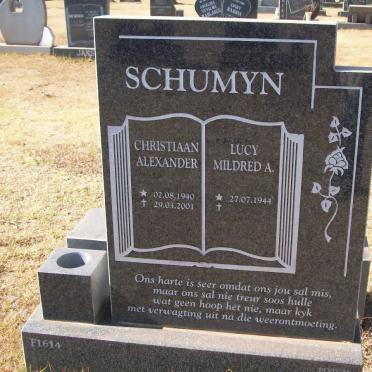 SCHUMYN Christiaan Alexander 1940-2001 &amp; Lucy Mildred A. 1944-