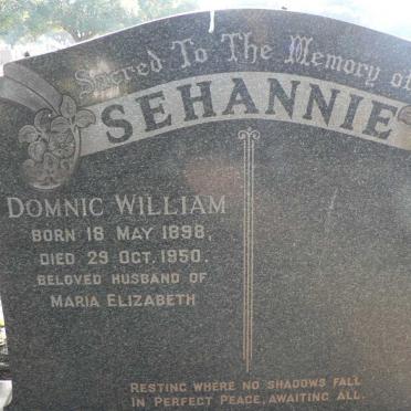 SEHANNIE Domnic William 1898-1950