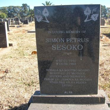SESOKO Simon Petrus 1940-1965