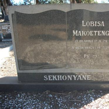 SEKHONYANE Lobisa Makoeteng 1929-1976