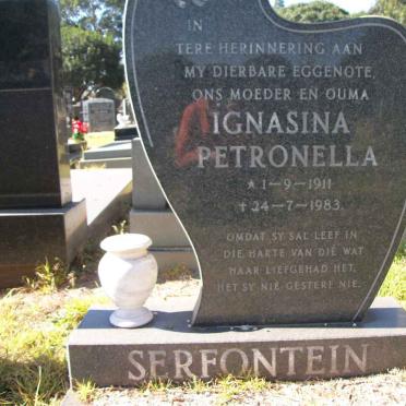 SERFONTEIN Ignasina Petronella 1911-1983