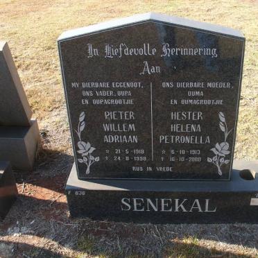 SENEKAL Pieter Willem Adriaan 1918-1998 &amp; Hester Helena Petronella 1913-2000