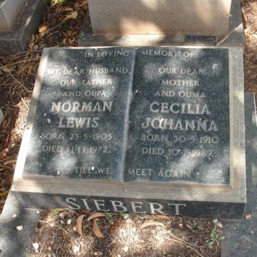 SIEBERT Norman Lewis 1905-1972 &amp; Cecilia Johanna 1910-1989
