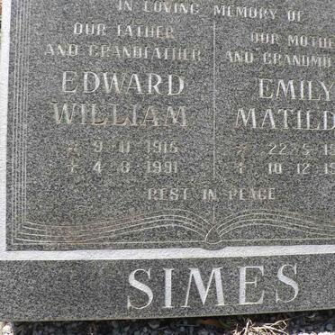 SIMES Edward William 1916-1991 &amp; Emily Matilda 1923-1988