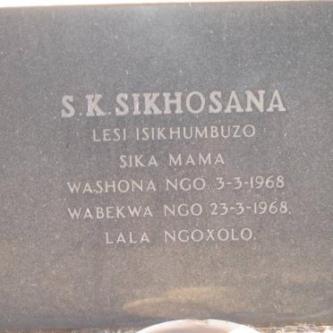 SIKHOSANA S.K. 1968-1968