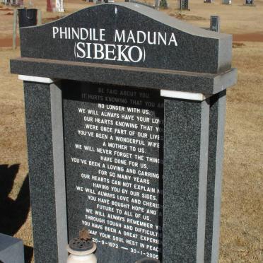 SIBEKO Phindile Maduna 1972-2005