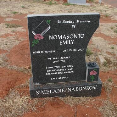 SIMELANE Nomasonto Emily nee NABONKOSI 1918-2007
