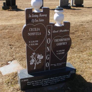 SONGO Thembinkosi Godfrey 1963-2007 &amp; Cecilia Nomvula 1958-2004