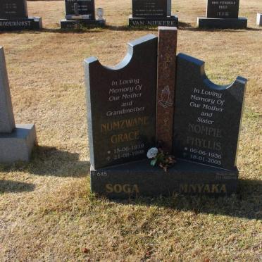 SOGA Numzwane Grace 1919-1998 :: MNYAKA Nompie Phyllis 1936-2003
