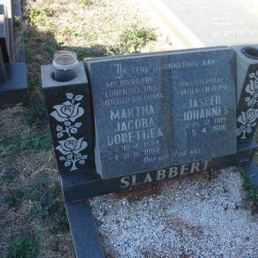 SLABBERT Jasper Johannes 1919-1986 &amp; Martha Jacoba Dorethea 1924-1982