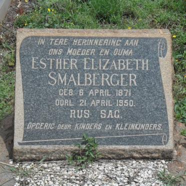 SMALBERGER Esther Elizabeth 1871-1950