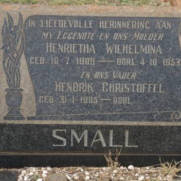 SMALL Hendrik Christoffel 1905- &amp; Henrietha Wilhelmina 1909-1953