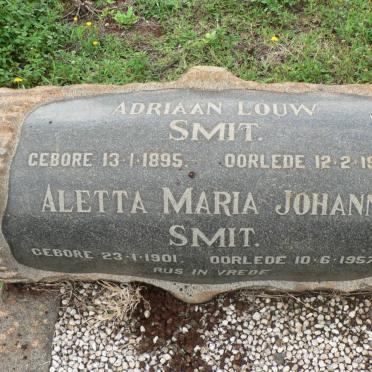 SMIT Adriaan Lou 1895-1958 &amp; Aletta Maria Johanna 1901-1957
