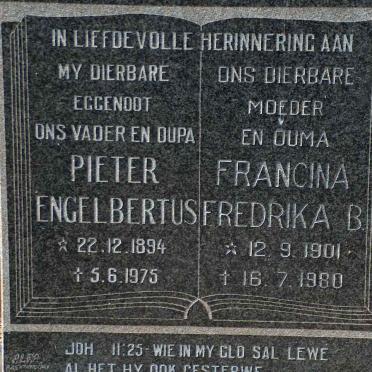 SMITH Pieter Engelbertus 1894-1975 &amp; Francina Fredrika B. 1901-1980