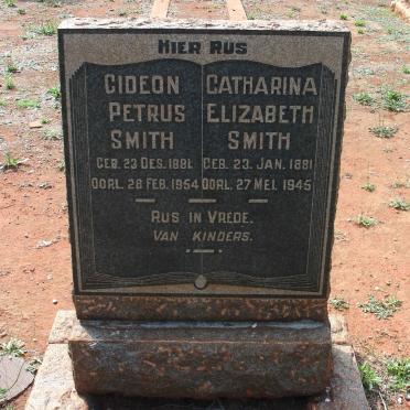 SMITH Gideon Petrus 1881-1954 &amp; Catharina Elizabeth 1881-1945