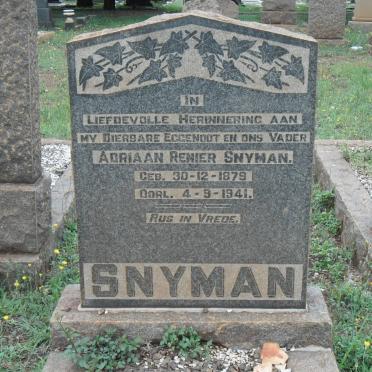 SNYMAN Adriaan Renier 1879-1941