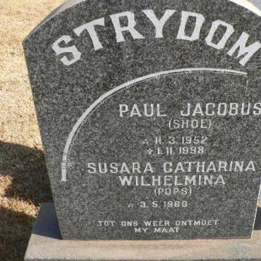 STRYDOM Paul Jacobus 1952-1998 &amp; Susara Catharina Wilhelmina 1960-