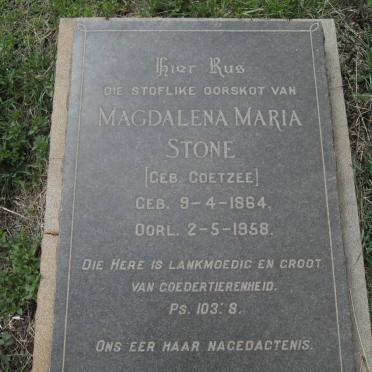 STONE Magdalena Maria nee COETZEE 1864-1958