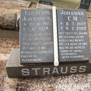 STRAUSS Frederik Johannes 1912-1974 &amp; Johanna C.M. 1922-2002