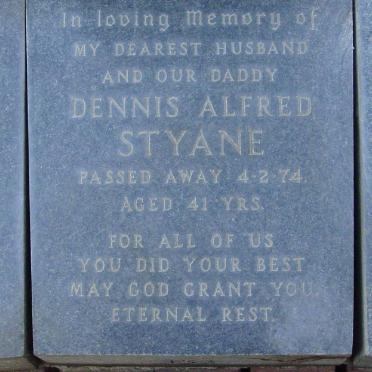 STYANE Dennis Alfred -1974