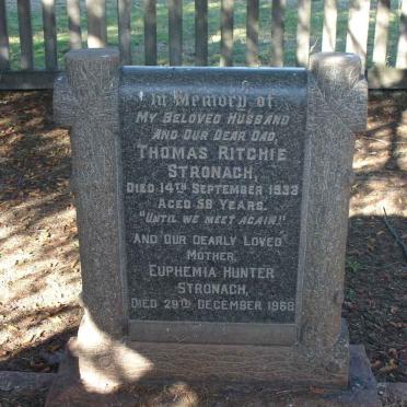 STRONACH Thomas Ritchie -1933 &amp; Euphemia Hunter -1968 