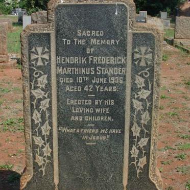 STANDER Hendrik Frederick Marthinus -1936