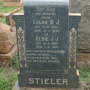STIELER Lucas B.J.  1882-1941 &amp; Elsie J.J. 1886-1960