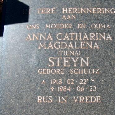 STEYN Anna Catharina Magdalena nee SCHULTZ 1918-1984