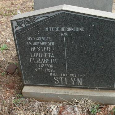 STEYN Hester Loretta Elizabeth 1936-1976