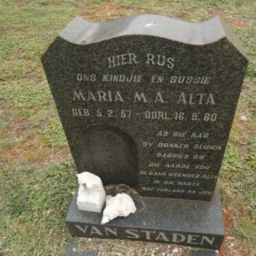 STADEN Maria M.A., van 1957-1960