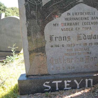 STEYN Frans Edward 1923-1987 &amp; Catharina Maria 1934-2003